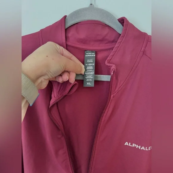 Alphalete Full Zip Track Jacket Sweatshirt Burgundy Red Men’s Size XL - Picture 2 of 8